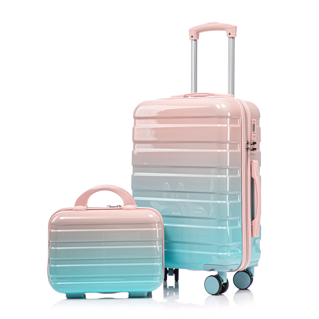 14"/20" 2-Pcs PC Spinner Wheel Carry On Luggage Set