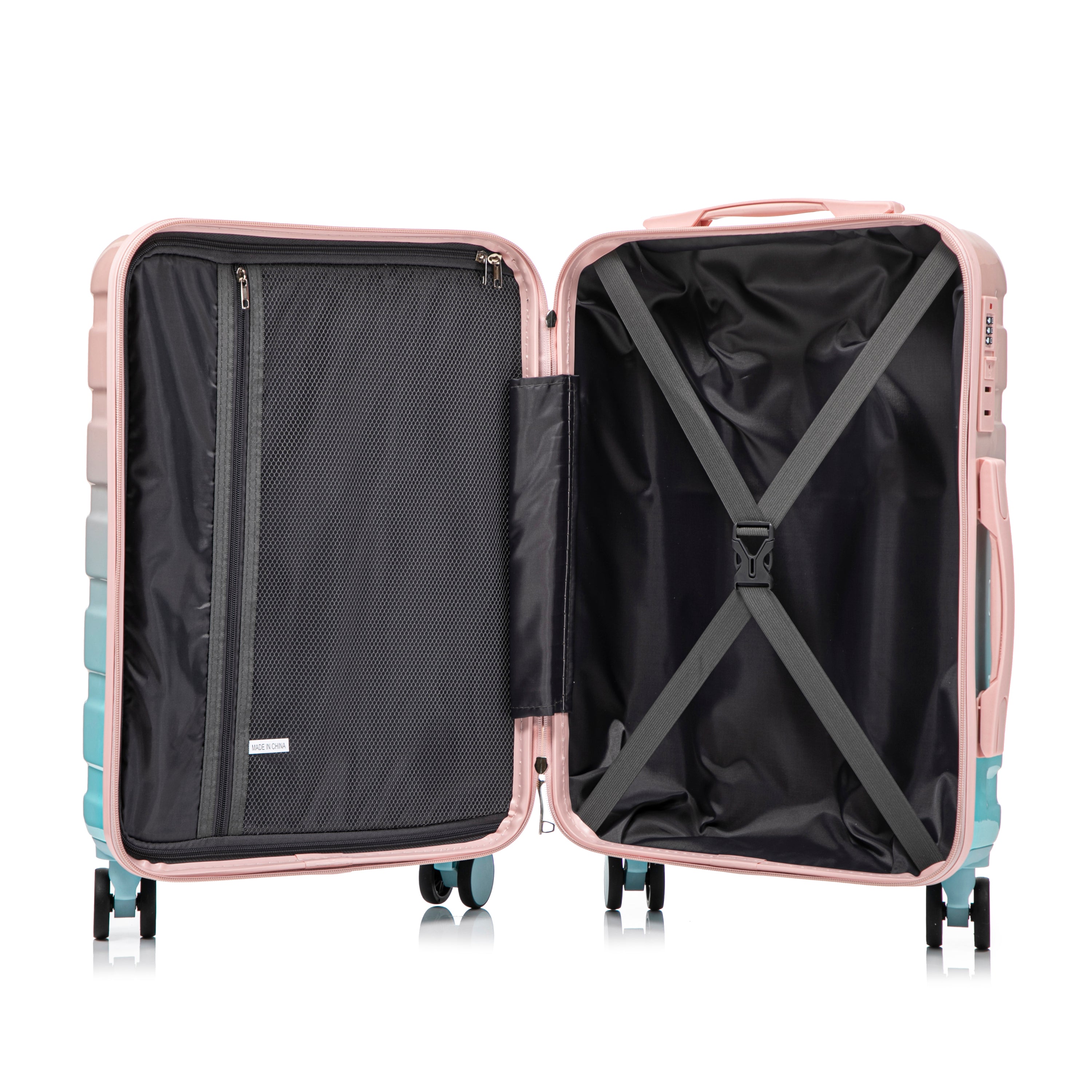 14"/20" 2-Pcs PC Spinner Wheel Carry On Luggage Set
