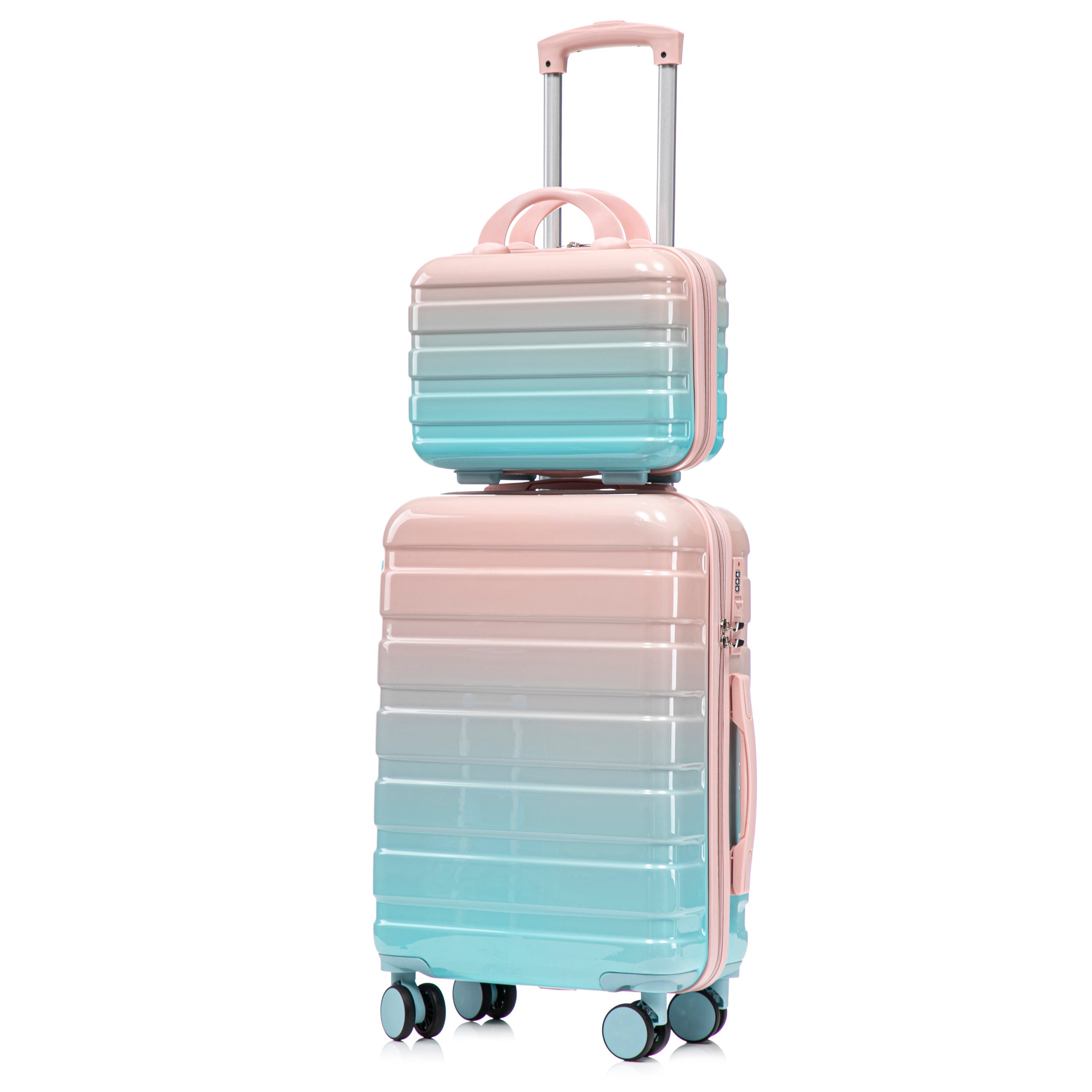 14"/20" 2-Pcs PC Spinner Wheel Carry On Luggage Set