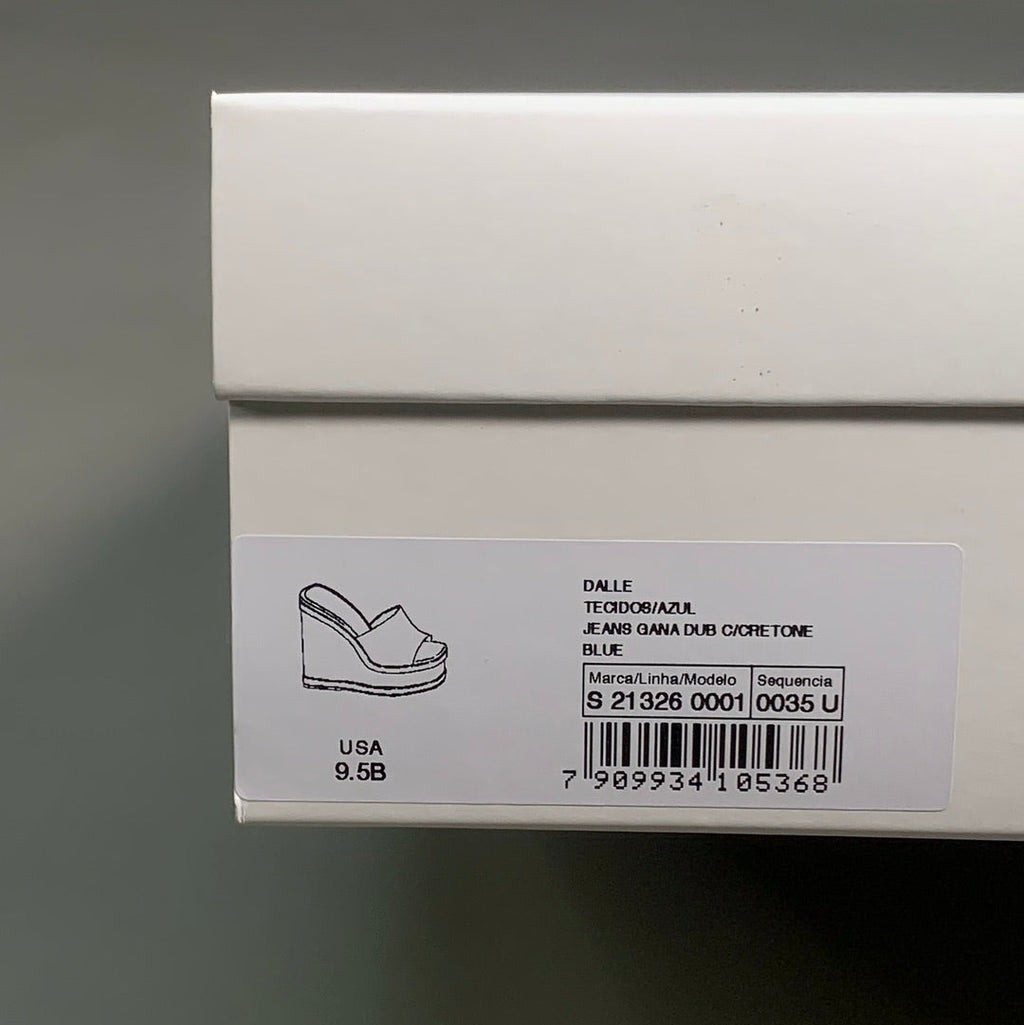 SCHUTZ Dalle Denim Women's Wedge Sandal Blue Platform Shoe Sz 9.5B (New)